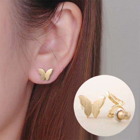 Jewelry - Gold Dainty Butterfly Mini Stud Earrings